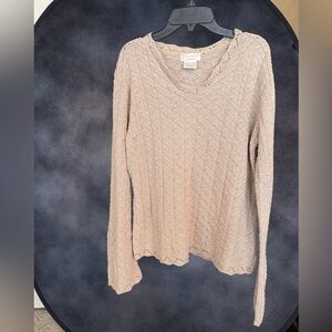 Worthington Women's Beige V-Neck Sweater